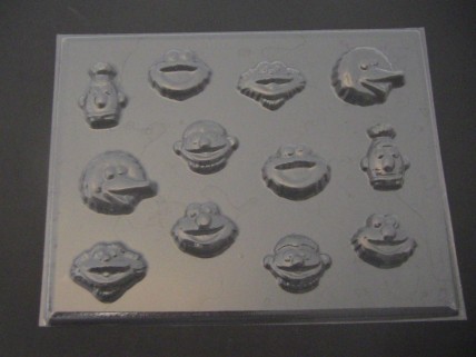 305sp Sesame Friends Faces Chocolate or Hard Candy Mold